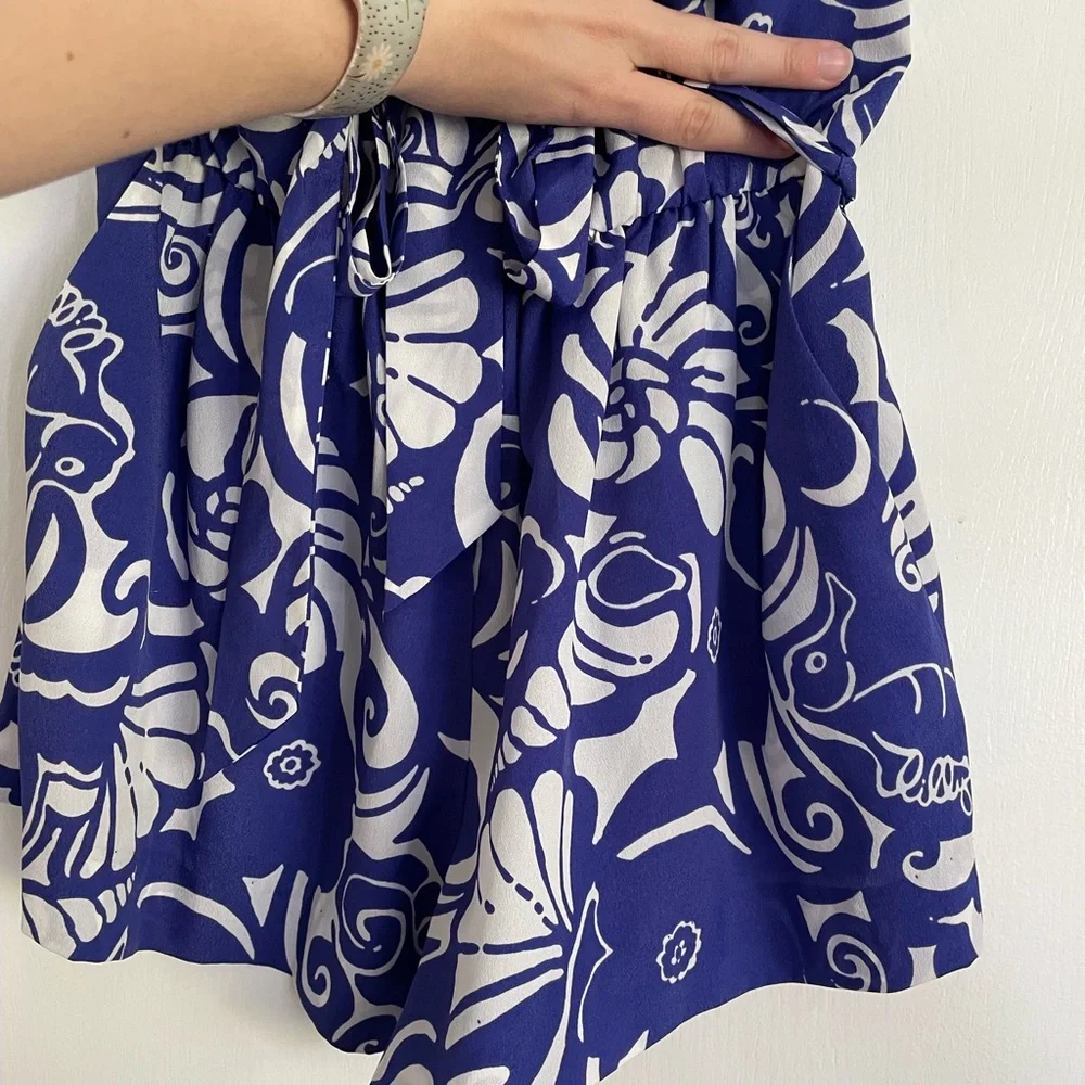 Navy and White Lilly Pulitzer Strapless Romper - Picture 5 of 8